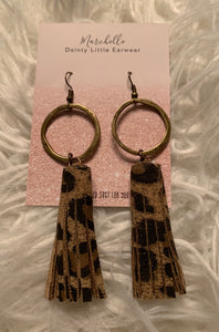 Leopard tassel earring