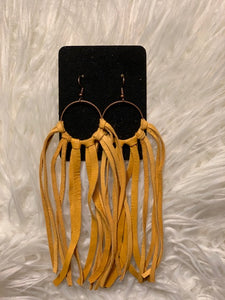 Long Leather Fringe(Mustard)