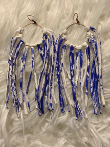 Handpainted Leather Fringe(Royal Blue)